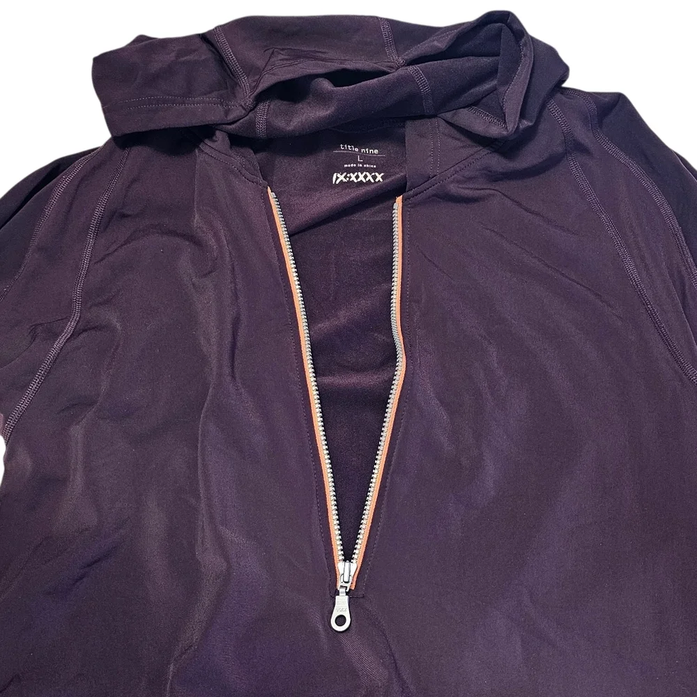 Title Nine Dress Size L Purple Pink Long Sleeve Hooded Activewear Athleisure